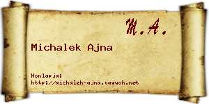 Michalek Ajna névjegykártya